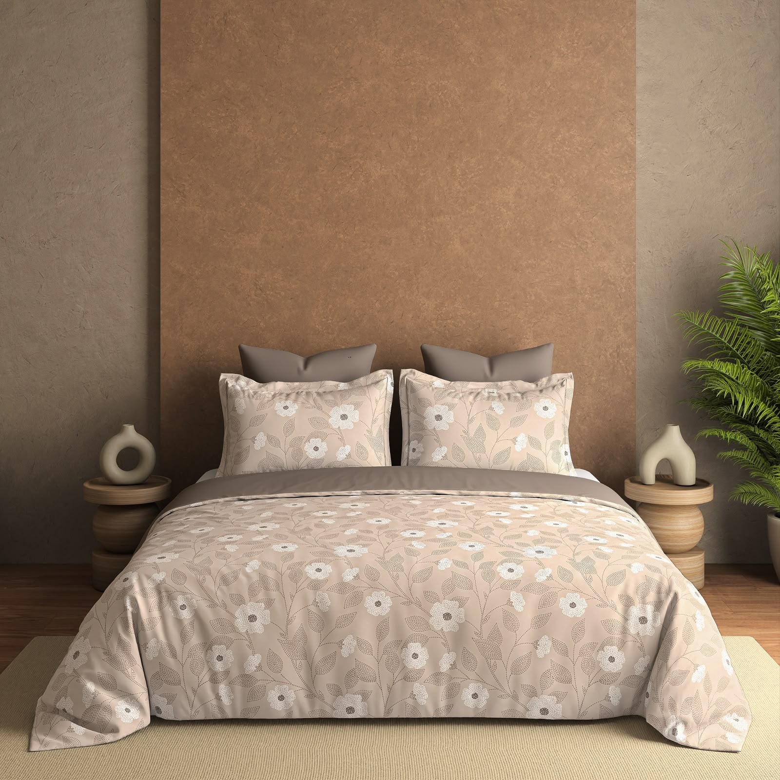Coral Floral Bedsheet Set