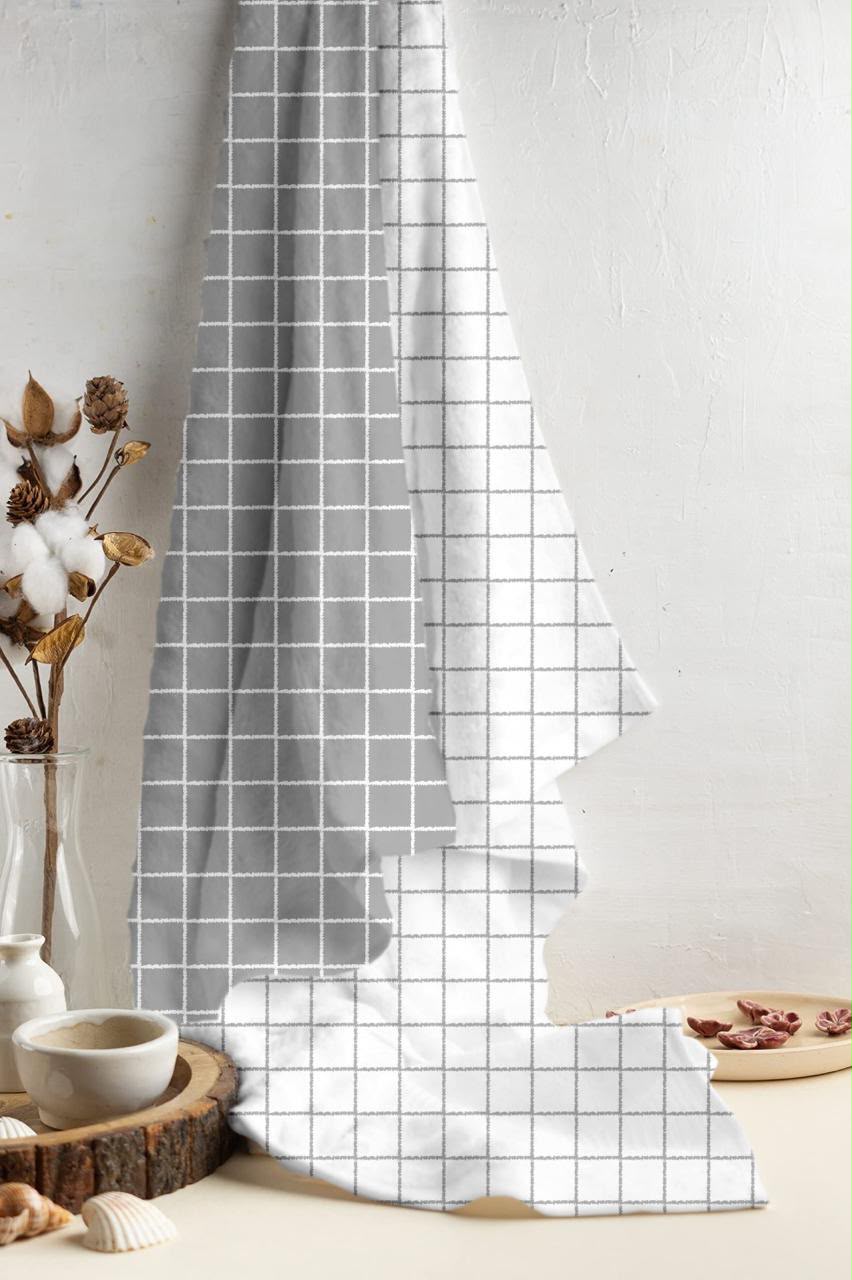 Grid Check Curtain Fabric